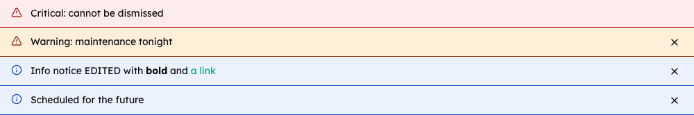 Announcements above the chat